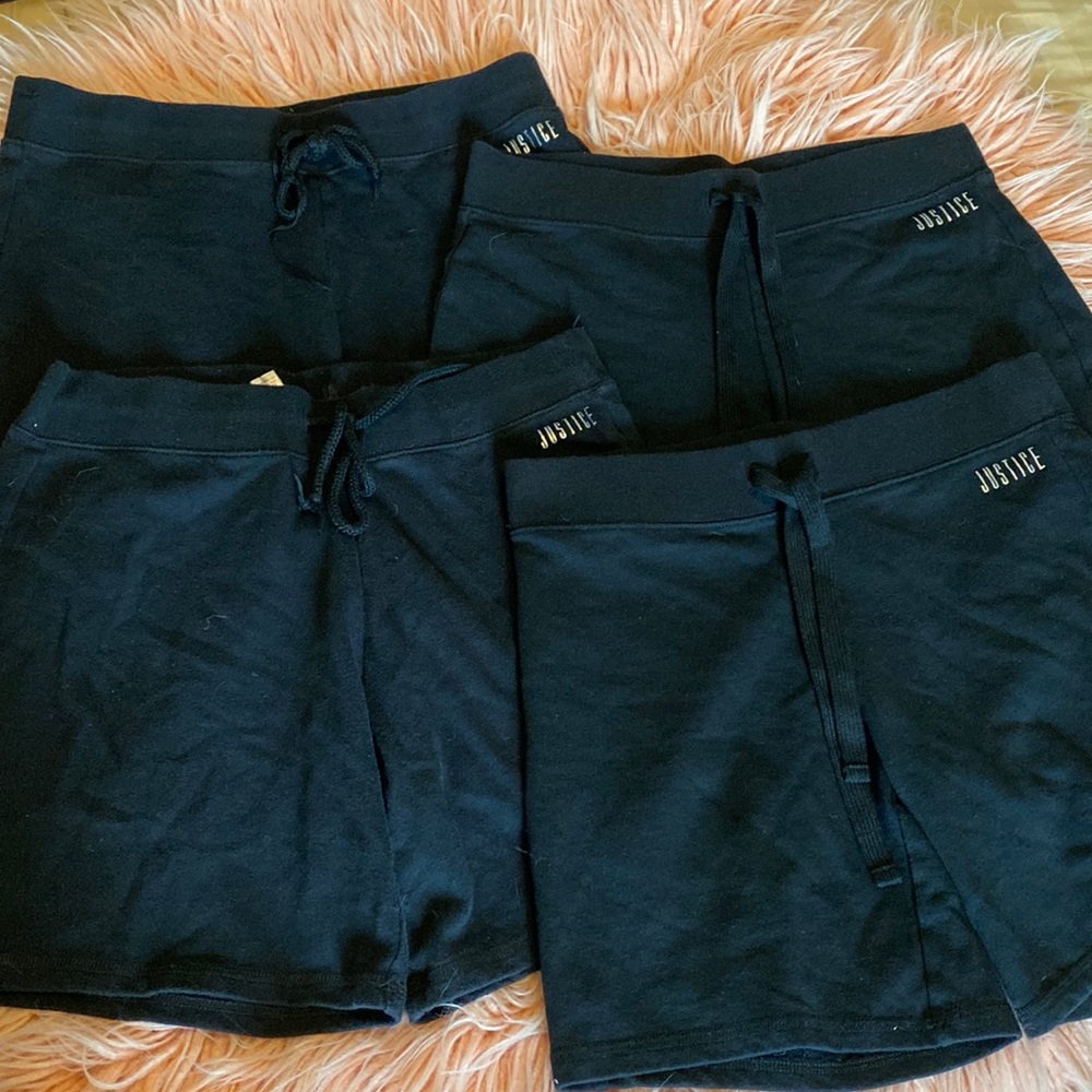 Bundle of 4 Justice black sweat shorts